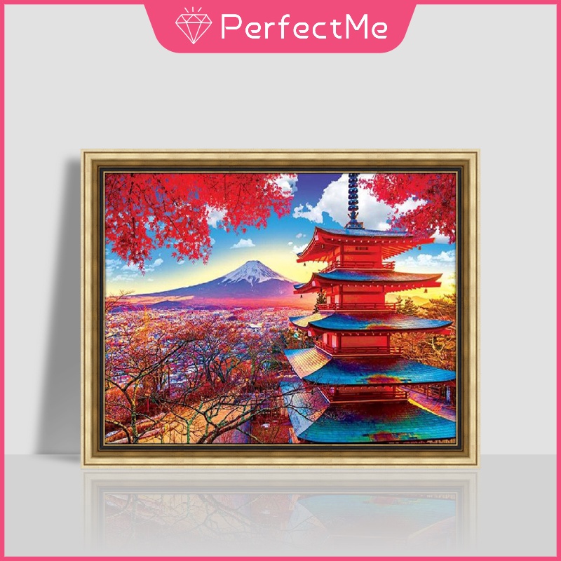 Bộ Tranh Đính Đá 5D Họa Tiết Phong Cảnh Thế Giới Độc Đáo Kích Thước 50x40cm