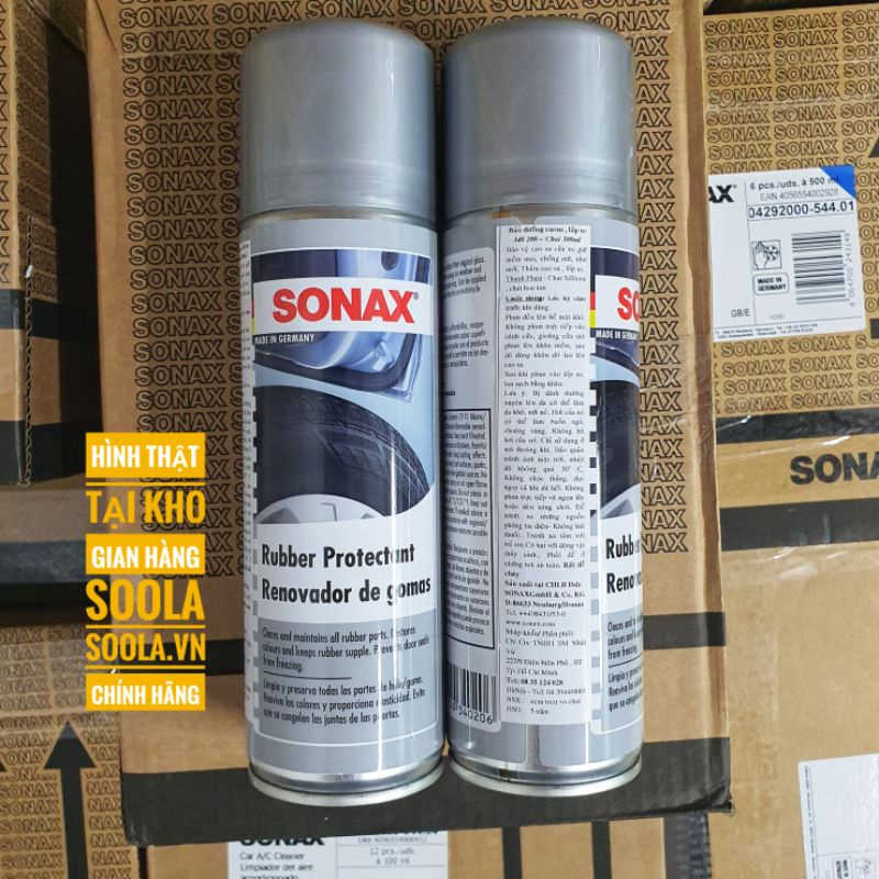 Xịt bóng lốp xe, làm mới cao su, ron cửa Sonax Chính Hãng (Rubber Protectant) 300ML 340200