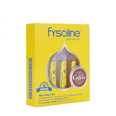 Nước muối kháng khuẩn Pháp Fysoline Septinasal -dung dịch rửa mũi dùng trong trường hợp cảm lạnh và sổ mũi
