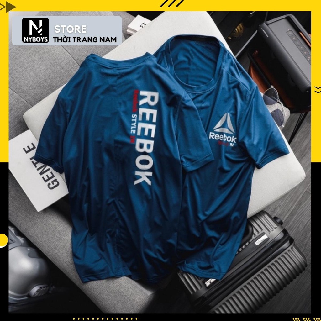 Áo Thun Nam Tay Ngắn 𝗥𝗘𝗘𝗕𝗢𝗞 𝗔𝟬𝟮 Cổ Tròn Áo Phông Thể Thao Chạy Bộ tập gym Nam vải thoáng khí thời trang