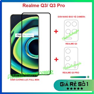 Combo Realme Q3 / Realme Q3 Pro kính cường lực full màn hình + dán bảo vệ camera chống xước chống bụi bẩn