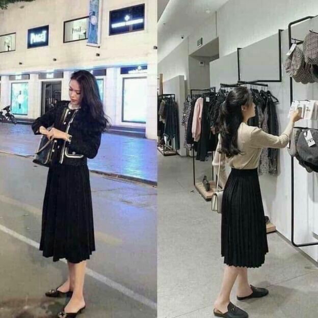 💦 CHÂN VÁY XẾP LY MIDI DẬP LY CỰC ĐEP Ạ 😍freeship 😍 | BigBuy360 - bigbuy360.vn