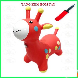 Thú nhún bơm hơi cao cấp loại to - nai nhún có nhạc mina shop - shop bé mầm 06 hcm