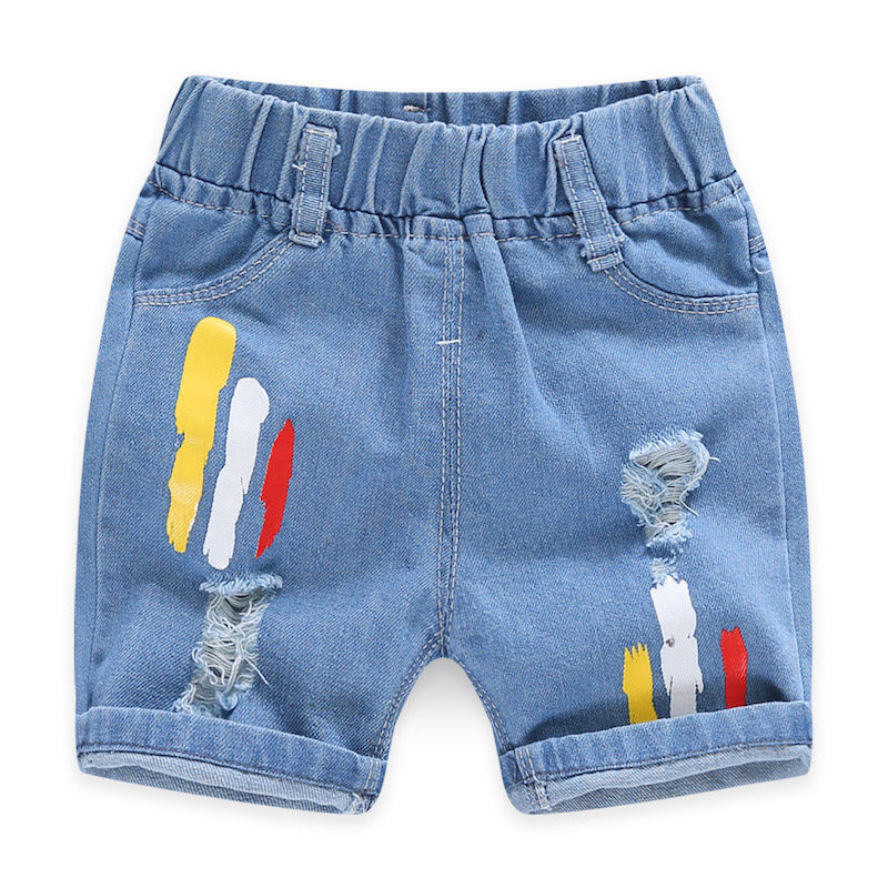 Quần Short Jeans In Hoạt Hình Cho Bé