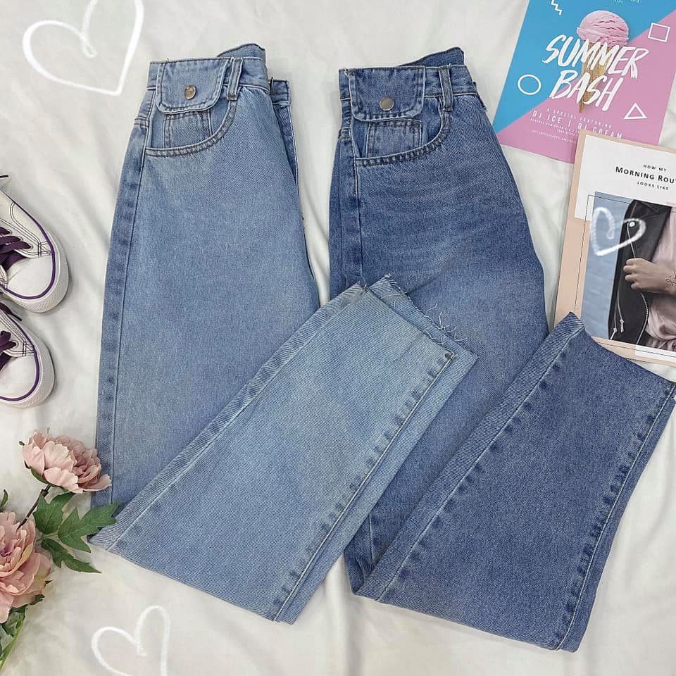Quần jeans Thái túi nắp tưa 1 gối 003 _CHIBEST_JT003