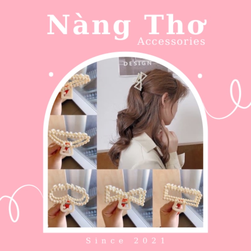 Kẹp tóc đính ngọc trai nhân tạo Nàng Thơ Accessories