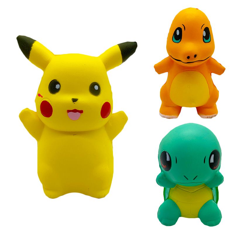 Đồ chơi bóp mềm hình Pikachu Squirtle Charmander phục hồi chậm vui nhộn giải tỏa áp lực