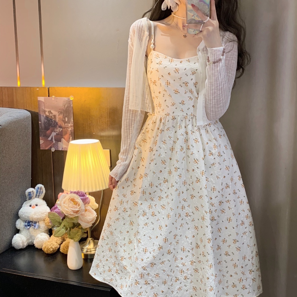 Váy Nữ, Váy 2 Dây Hoa Nhí Đi Biển Đi Chơi Siêu Xinh Fenzi