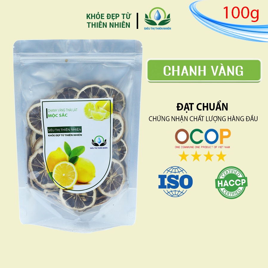 Chanh vàng sấy lạnh Mộc Sắc 100g, chanh đào khô của siêu thị thiên nhiên