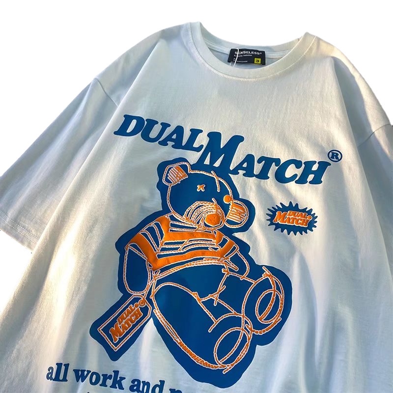 Áo Thun Tay Ngắn Dáng Rộng In Họa Tiết Hoạt Hình Phong Cách Hip Hop Thời Trang Mùa Hè Cho Nam Và Nữ