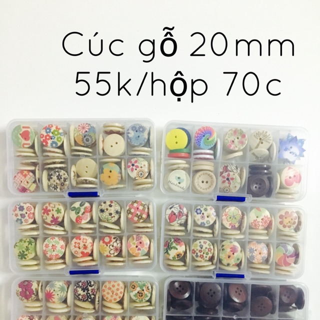 Hộp cúc gỗ size 20mm