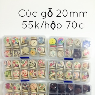 Hộp cúc gỗ size 20mm