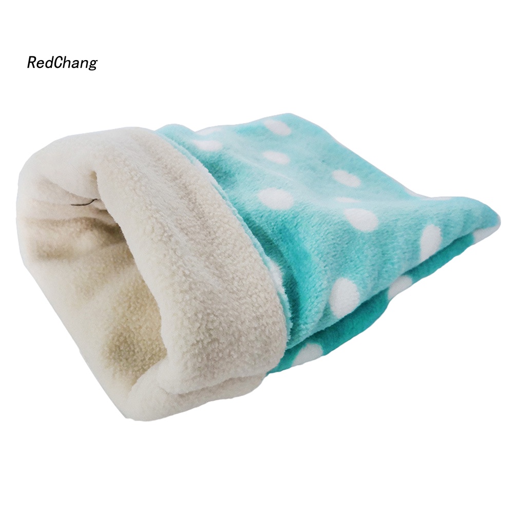 Rc ~ Túi Ngủ Thú Cưng Mini Bằng Vải Lông Họa Tiết Chấm Bi Dễ Thương Cho Chuột Hamster Guinea Pig