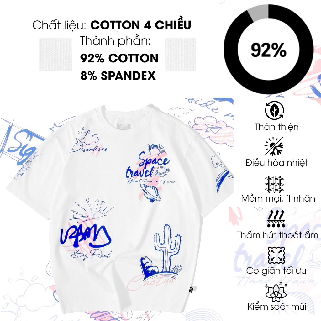 Áo Thun Nam Tay Ngắn Cổ Tròn Ngân Hà The Earth Thương Hiệu Y2010 Ver1 20273|YaMe|