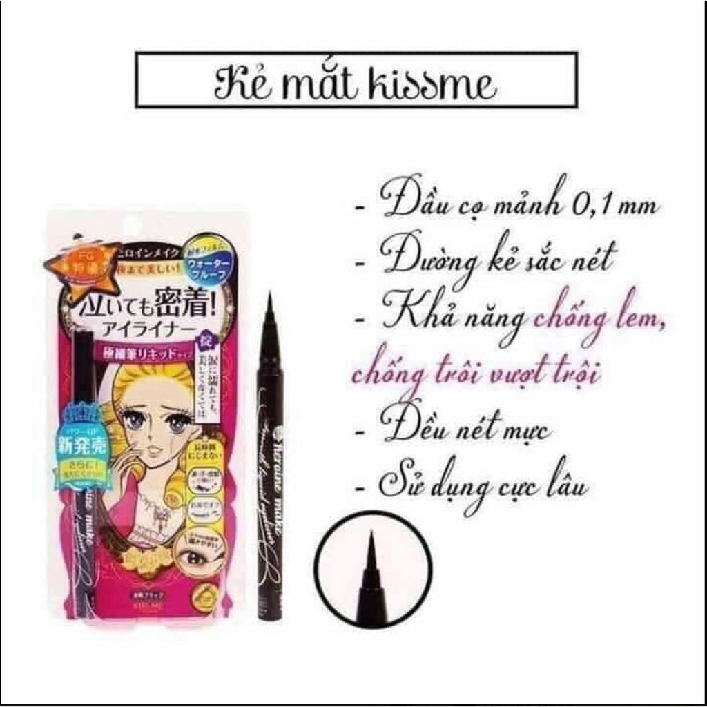 Kẻ mắt nước Kiss Me Heroine Make Smooth Liquid Eyeliner màu đen