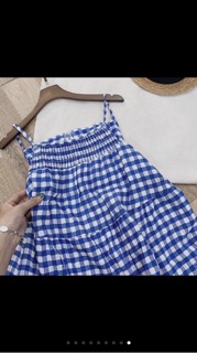 VÁY MAXI 2 DÂY CARO CỰC BASIC