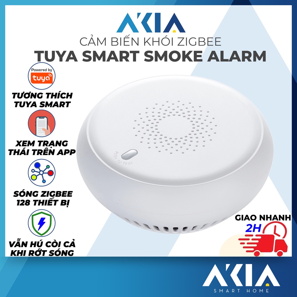 Cảm biến Khói Tuya Zigbee - Cảm biến khói Zigbee, Sensor cực nhạy Photoelectric, Kết nối app Smart Life