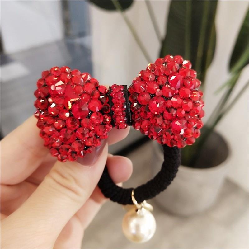 Dây Buộc Tóc Cao Su Đính Đá Đơn Giản Phong Cách Nhật Hàn Cho Nữ