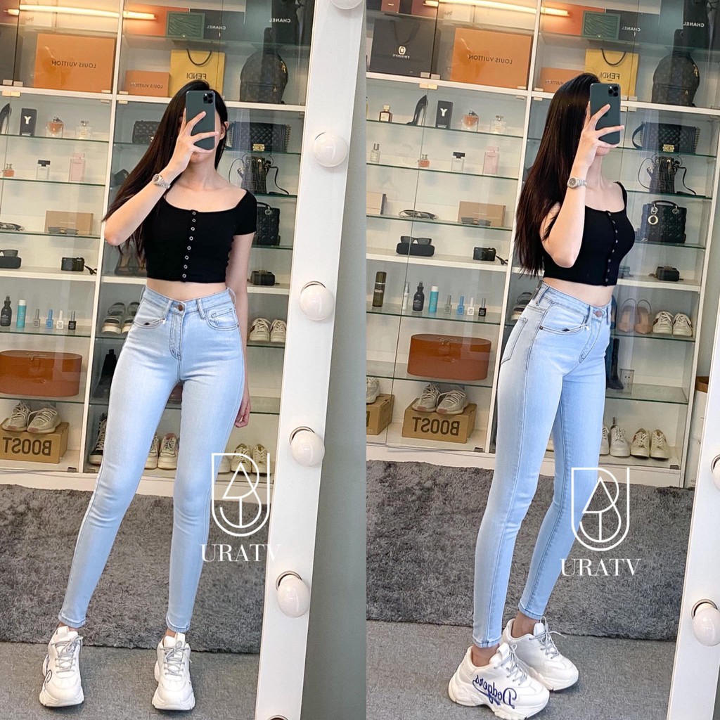 [FREESHIP - ẢNH CHÍNH CHỦ] Quần SKINNY jean NÚT ĐỒNG lưng cao