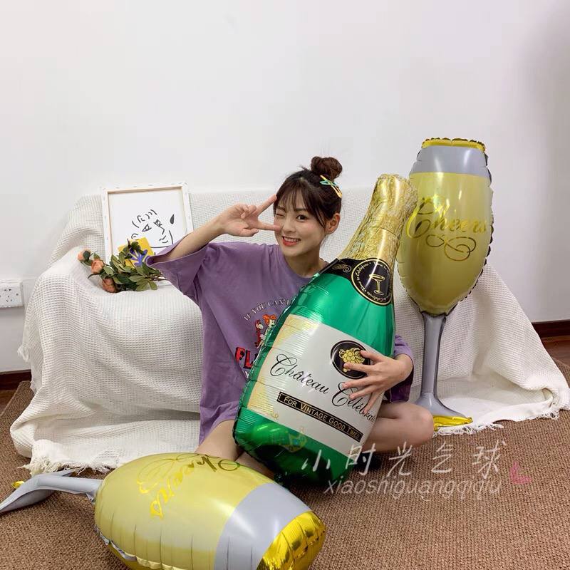 [ SIZE ĐẠI ] Bóng chai rượu và ly trang trí sinh nhật, trang trí tiệc cưới