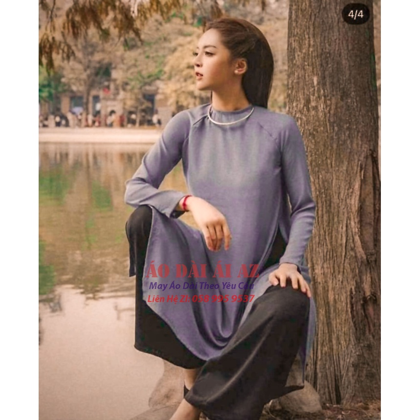 BigSize Áo Dài Cách Tân Nữ Dáng Suông Tay Dài Cổ Tròn AD10