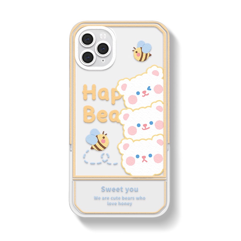 Ốp lưng iphone Ốp Điện Thoại Kèm Giá Đỡ Tàng Hình Họa Tiết Hoạt Hình Cho iphone13Promax 12Pro 11 / xs / 7 / 8 / plus Dinuo case