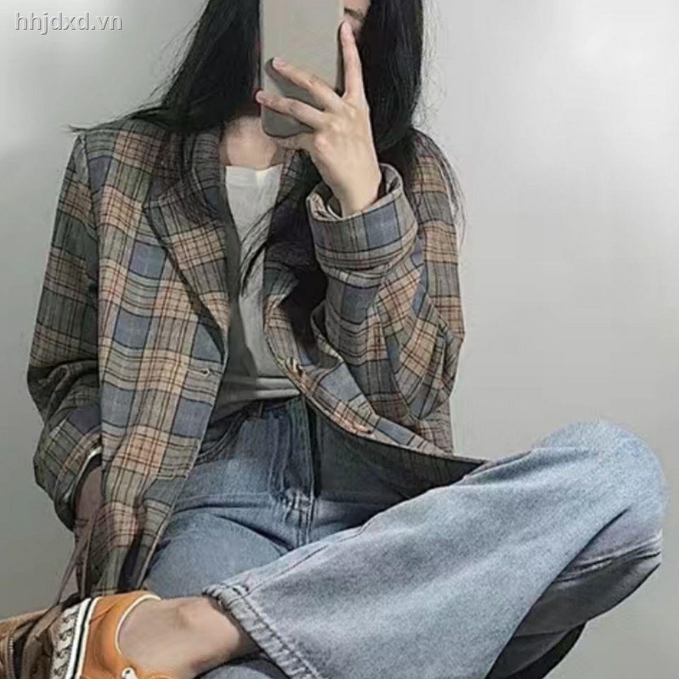 Áo khoác vest kẻ sọc dáng rộng phong cách Hàn Quốc mới cho nữ mã 2021