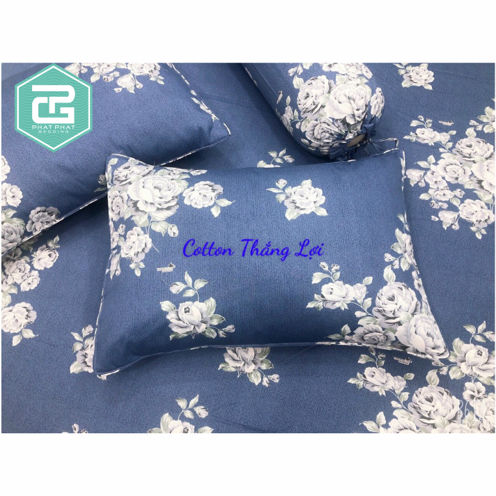 Bộ ga gối Thắng lợi cotton 100% hàng chuẩn có in logo