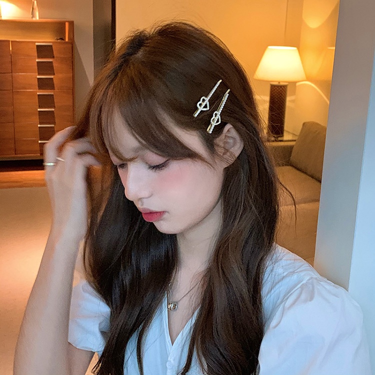 Kẹp Tóc Đính Hạt Ngọc Trai Hình Trái Tim Xinh Xắn Cho Nữ