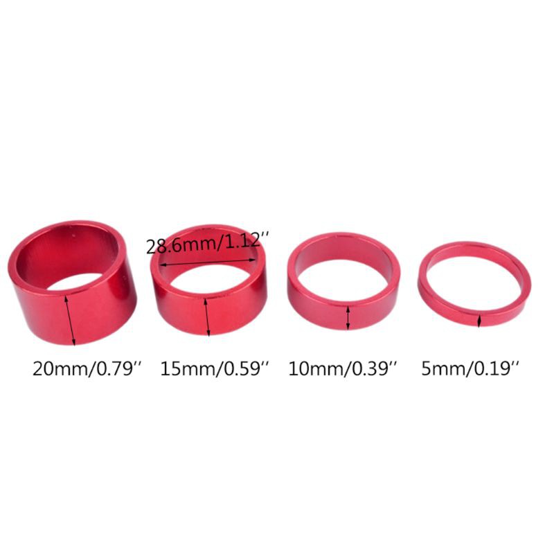 Set 4 vòng đệm cổ xe đạp leo núi / xe đạp đua bằng hợp kim nhôm