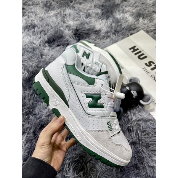 Giầy Thể Thao NB 550 "white Green" Trắng Xám Xanh Bản Đặt Biệt Chất Lượng Số 1 Việt Nam