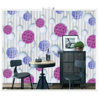 Decal dán tường 5m tú cầu hoa