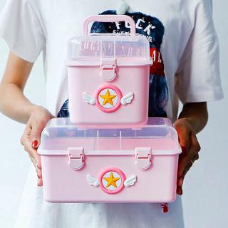 bộ dụng cụ y tế trẻ em đáng yêu nhà khẩn cấp cartoon tươi hộp lưu trữ Beauty cụ Nail nhựa nhiều lớp