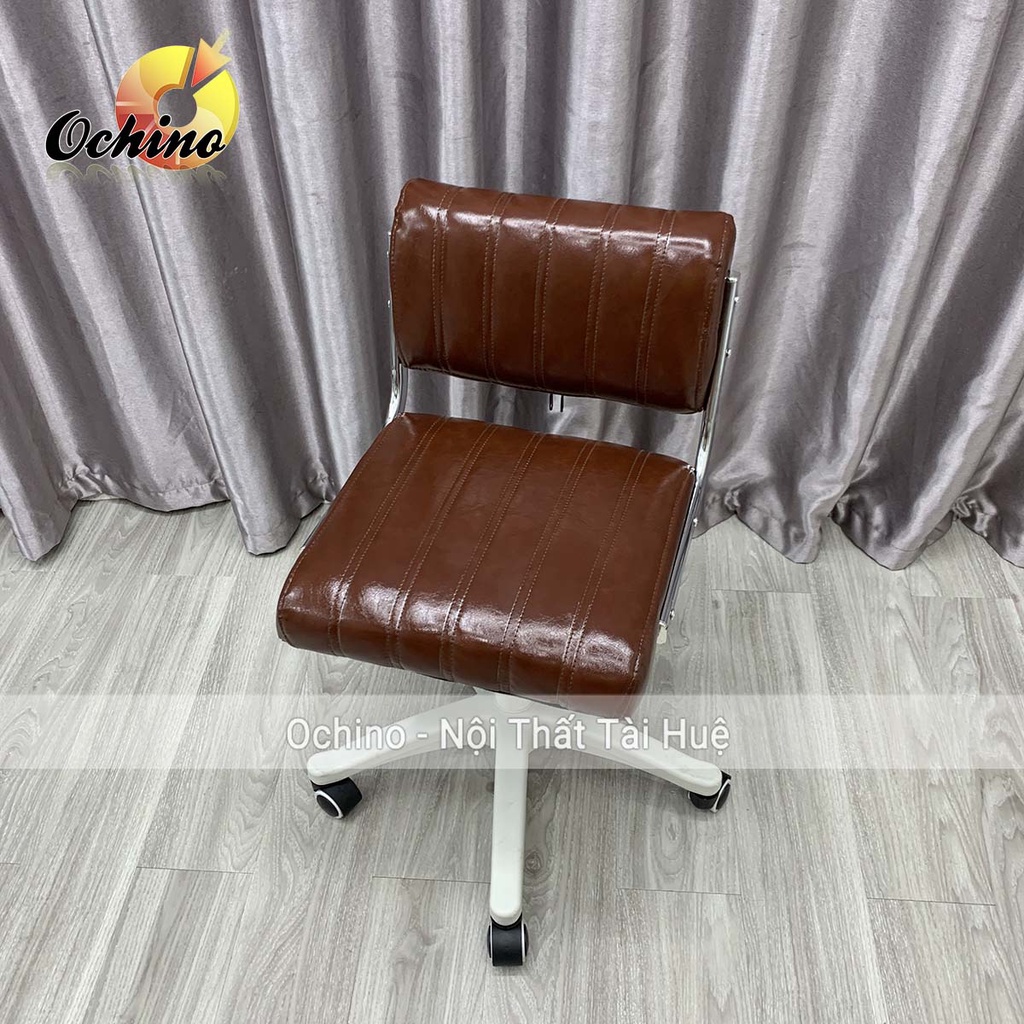 Ghế Trang Điểm Xoay, Ghế Spa Phun Xăm Mẫu Tựa Sọc Phong Cách Hiện Đại Chân Trắng (Ảnh Thật Và Video)