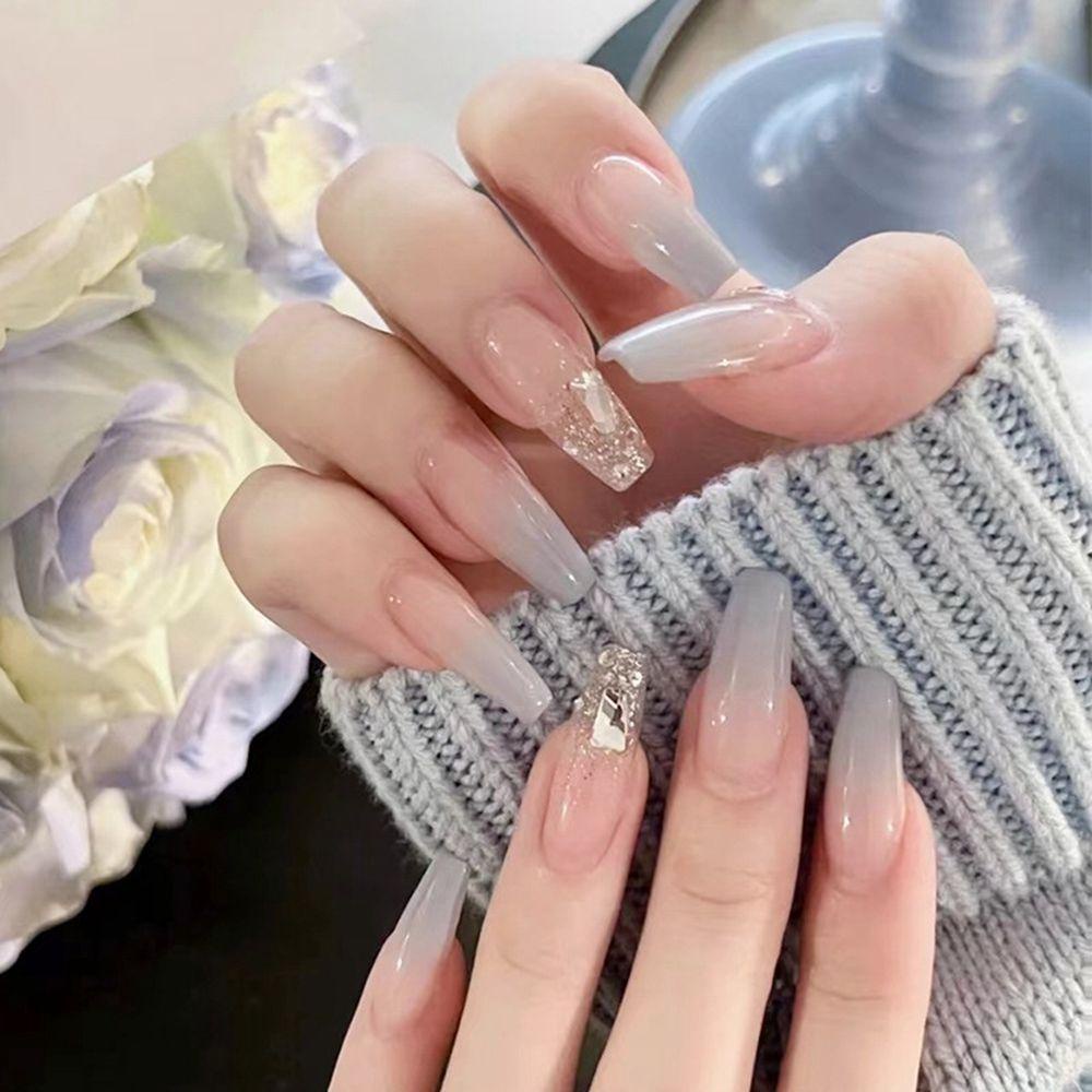 CACTU Hộp 24 Móng Tay Giả Trang Trí Họa Tiết Hoa Xinh Xắn