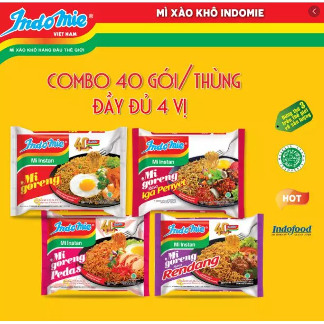 Mì xào khô Indomie Mix Goreng đủ các Vị Đặc Biệt/Sốt Bò/Cay Nóng/Sườn 85gam