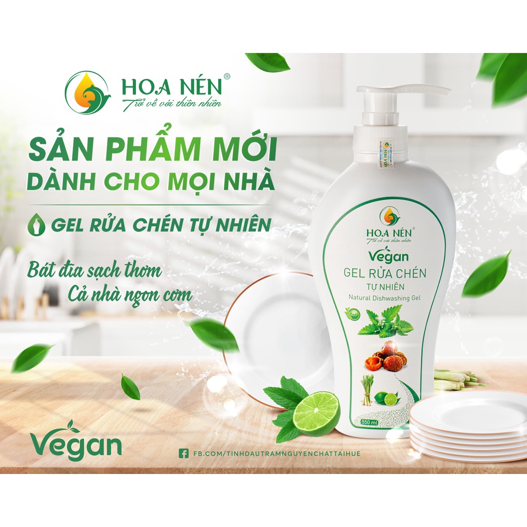 Gel Rửa Chén Hoa Nén 550ml - Sản phẩm từ tự nhiên - An toàn cho cả nhà