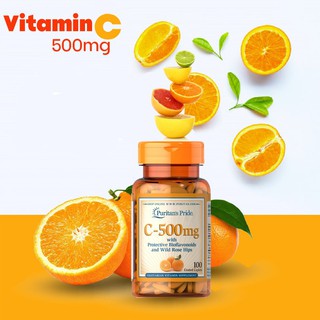 Viên uống bổ sung vitamin C của Puritan's Pride - Vitamin C 500mg 100 viên