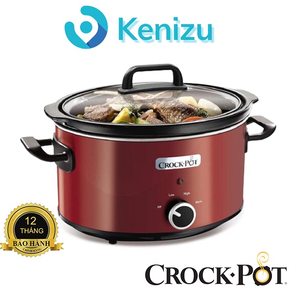 Nồi nấu chậm Crock - Pot 3.5L đỏ nhập khẩu Đức