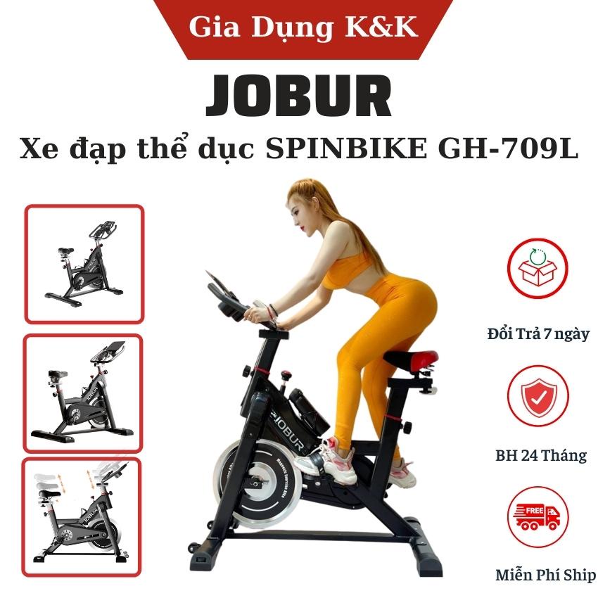 Xe đạp tập thể dục JOBUR SPINBIKE GH-708L, xe đạp tập thể dục tại nhà tiện lợi không tốn diện tích | BH 24 tháng
