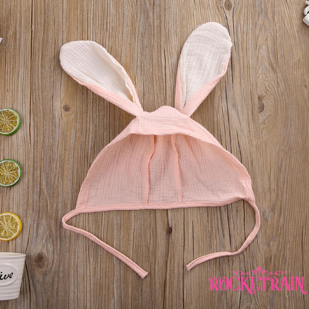 Jumpsuit Hình Tai Thỏ 3d+nón Cho Bé 0-24 Tháng Tuổi