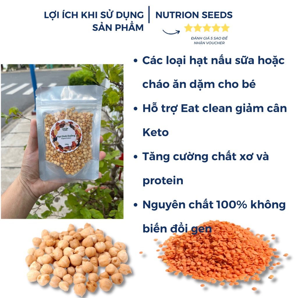 TỔNG HỢP CÁC LOẠI Hạt Hữu Cơ 100g nấu sữa hạt  - Thực Đơn Chế Biến Cho Bé Ăn Dặm 6 tháng - 1 tuổi