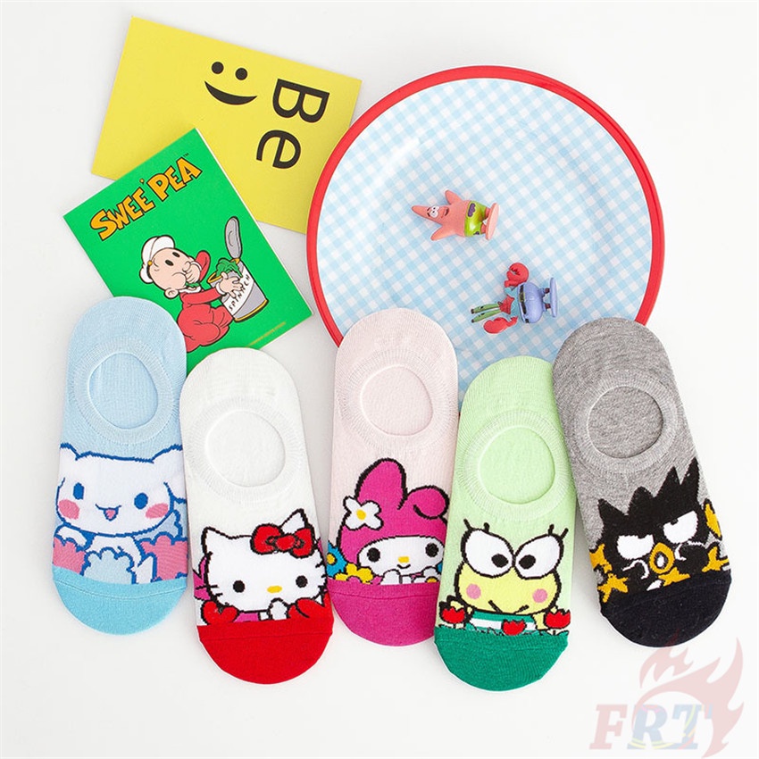 ❀ Vớ Mắt Cá Chân Sanrio ❀ 1 Đôi Tất Ngắn In Hình Cinnamoroll Hello Kitty BADTZ-MARU Keroppi Thời Trang Hip Hop Đường Phố