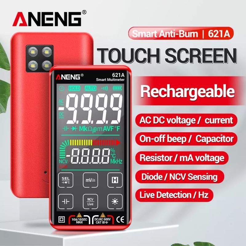 Đồng hồ vạn năng cao cấp ANENG 621A pin sạc, màn hình cảm ứng đủ tính năng 2022