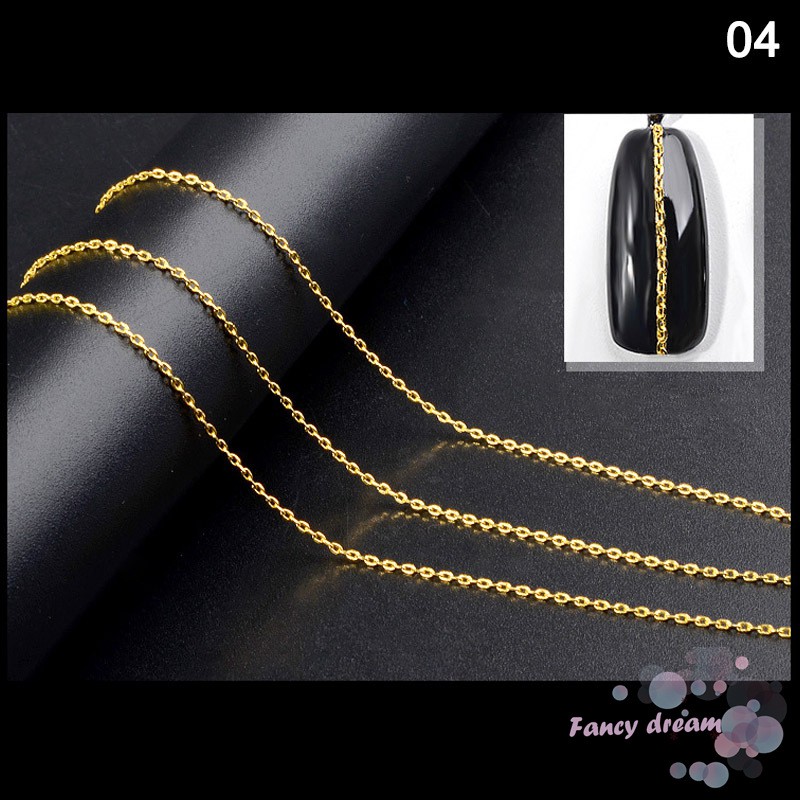 Chuỗi bạc 50cm trang trí móng cao cấp sang trọng