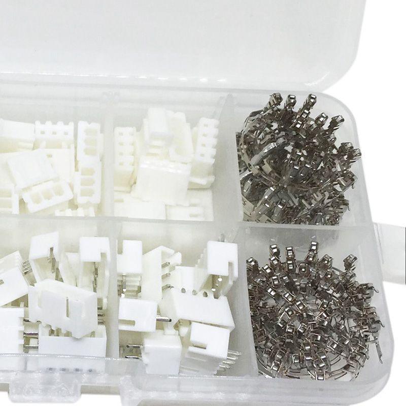 Set 250 bộ 50 bộ phận nối đầu cuối thẳng + đầu nối dây điện chữ Y 2.54mm XH2.54 2p 3p 4 pin