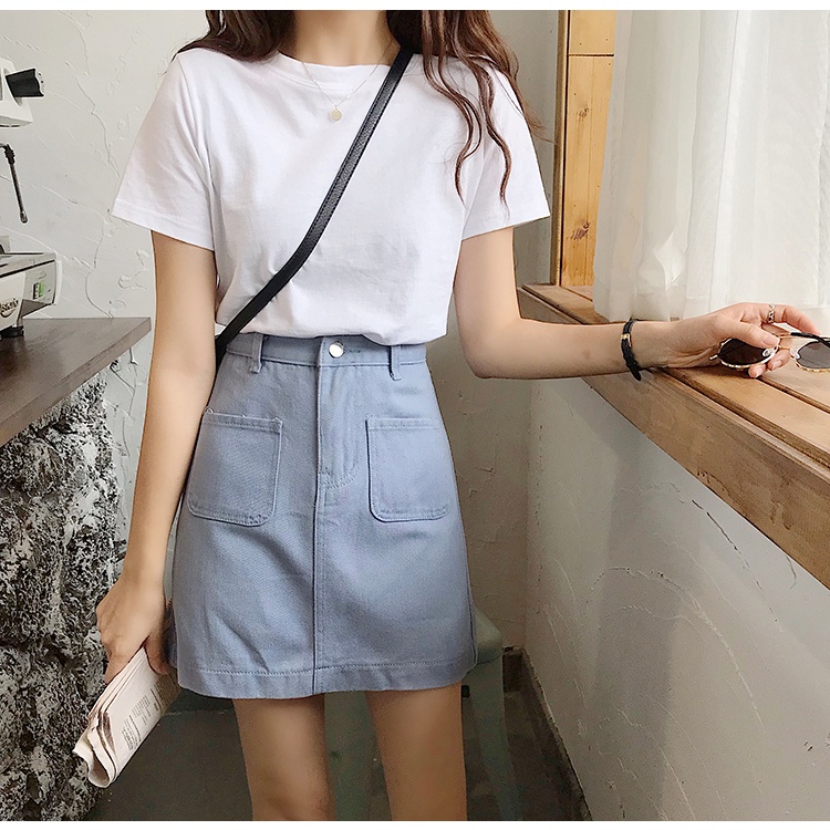 Chân váy jean Ngắn Dáng Chữ A Phong Cách Hàn Quốc Thời Trang Mùa Hè Hàng Mới Dành Cho Bạn Nữ