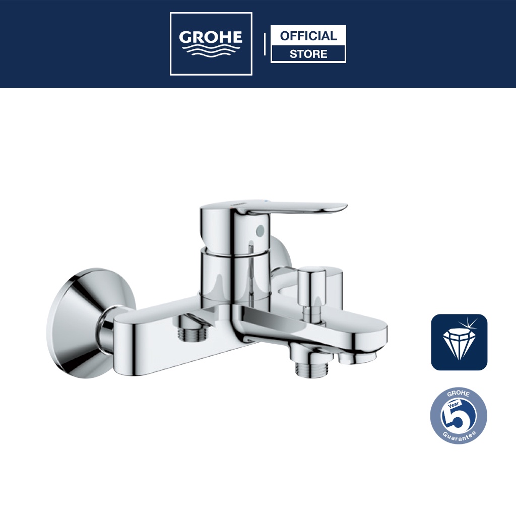 Bộ trộn nổi GROHE BAUEDGE 2 chế độ với bộ chuyển đổi chế độ sen tắm và vòi bồn tắm tiện dụng 23605000