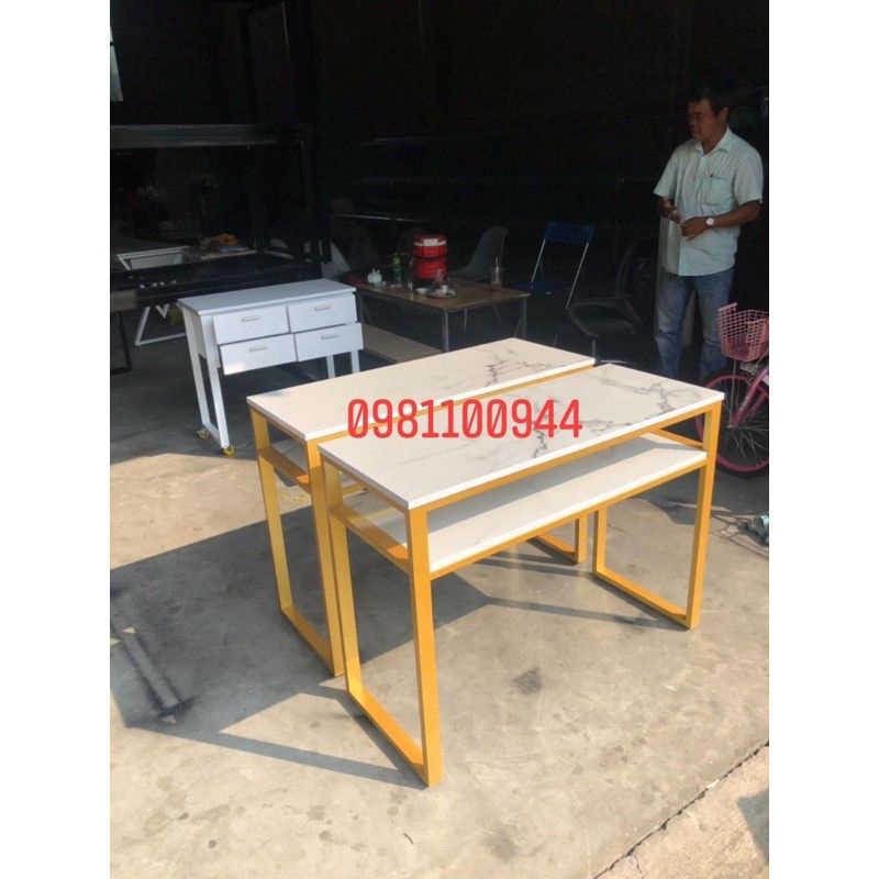 bàn nail 2 tầng mặt bo góc(hàng khách đặt)