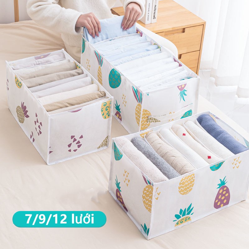 Túi đựng quần áo chia ngăn Hộp xếp đồ lót tiện ích Khay xếp quần áo gọn gàng ngan chia tu quan ao giỏ đựng đồ lót